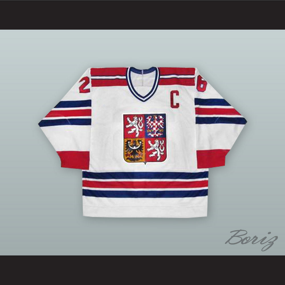 Robert Reichel 26 Czech Republic National Team White Hockey Jersey