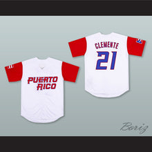 Load image into Gallery viewer, Roberto Clemente 21 Puerto Rico White Baseball Jersey