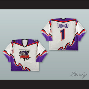Roberto Luongo 1 Lowell Lock Monsters White Hockey Jersey
