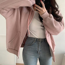 Load image into Gallery viewer, Rockmore Brown Hoodies Women&#39;S Sweatshirts Hoodie Pocket  Jacket Harajuku Clothing Femme 2020 Autumn Hooded Zipper Top Korean