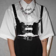 Load image into Gallery viewer, Rockmore Gothic PU Leather Corset Women Lace Up Crop Top Punk Style Corselet Wear Out Bustiers Cummerbunds Tops Streetwear 2021