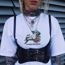 Load image into Gallery viewer, Rockmore Gothic PU Leather Corset Women Lace Up Crop Top Punk Style Corselet Wear Out Bustiers Cummerbunds Tops Streetwear 2021