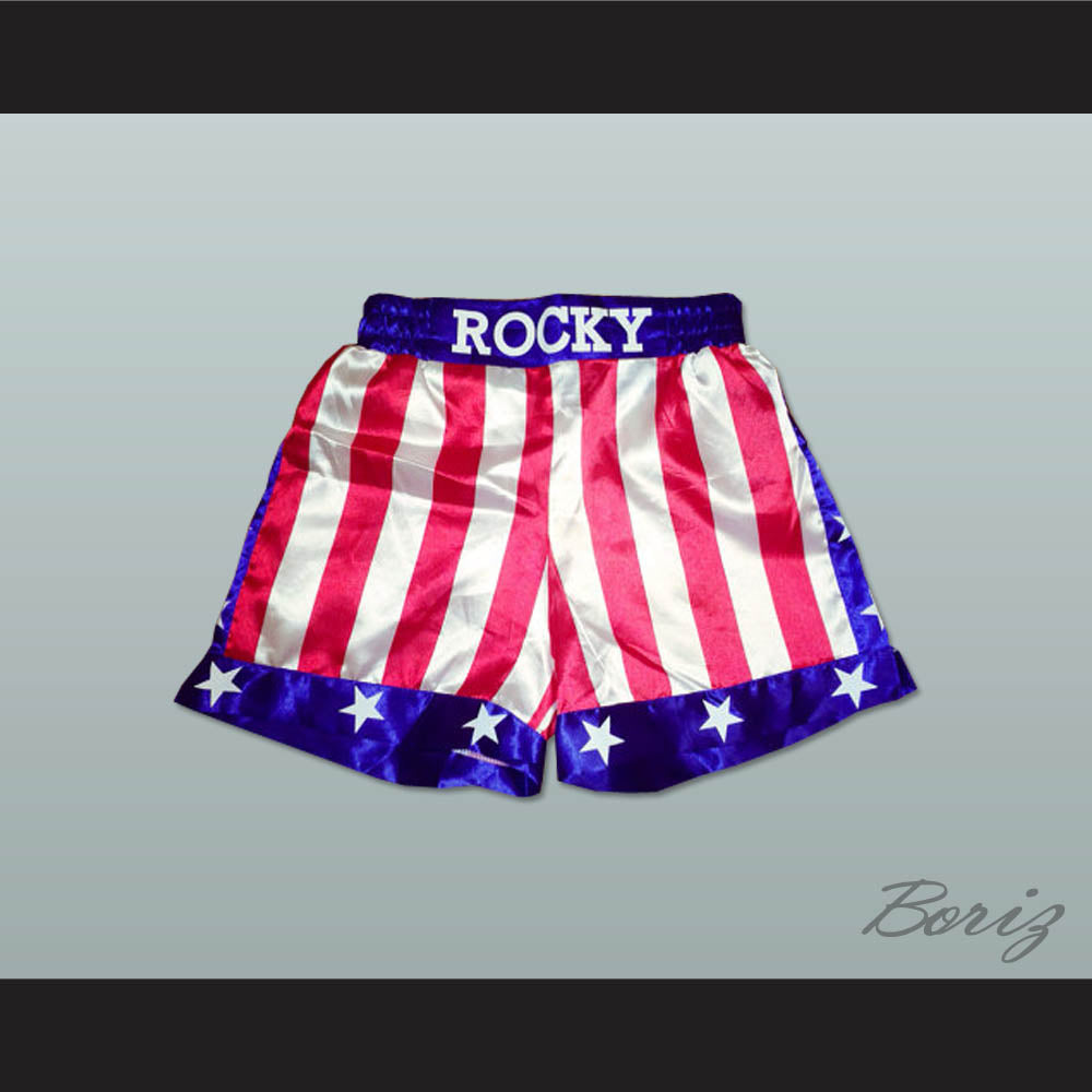 Sylvester Stallone Rocky Balboa American Flag Boxing Shorts