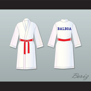 Rocky Balboa White Satin Full Boxing Robe