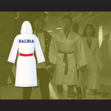 Load image into Gallery viewer, Rocky Balboa White Satin Full Boxing Robe with Hood