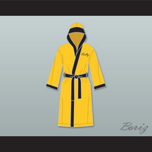Load image into Gallery viewer, Rocky Balboa Italian Stallion Yellow Satin Full Boxing Robe with Hood