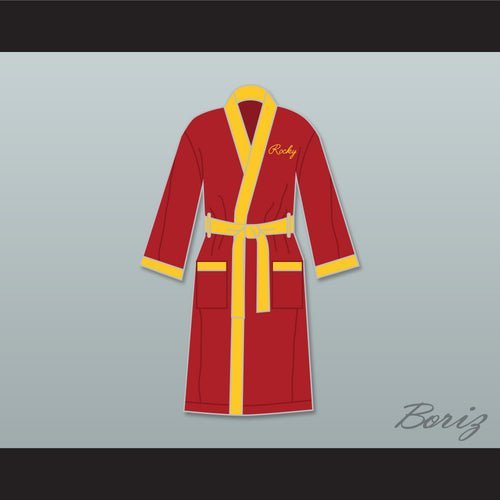 Rocky Italian Stallion Shamrock Meats Maroon Satin Full Boxing Robe