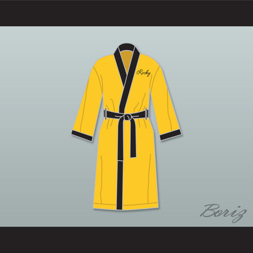 Rocky Balboa Italian Stallion Yellow Satin Full Boxing Robe
