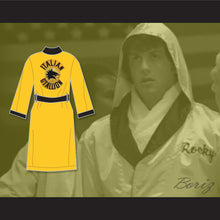 Load image into Gallery viewer, Rocky Balboa Italian Stallion Yellow Satin Full Boxing Robe