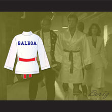 Load image into Gallery viewer, Rocky Balboa White Satin Half Boxing Robe