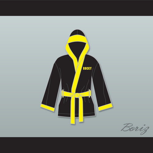 Rocky Balboa Italian Stallion Satin Half Boxing Robe with Hood