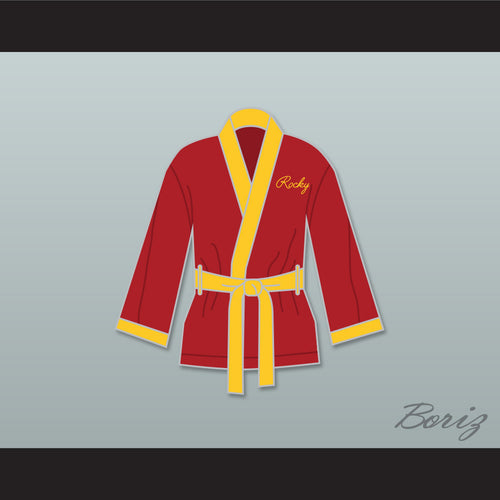 Rocky Italian Stallion Shamrock Meats Maroon Satin Half Boxing Robe