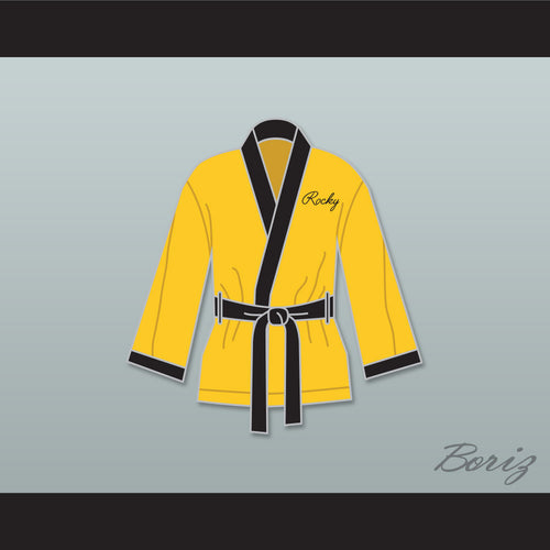 Rocky Balboa Italian Stallion Yellow Satin Half Boxing Robe