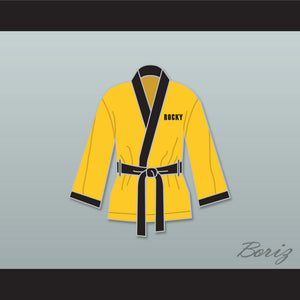Rocky Italian Stallion Yellow Satin Half Boxing Robe