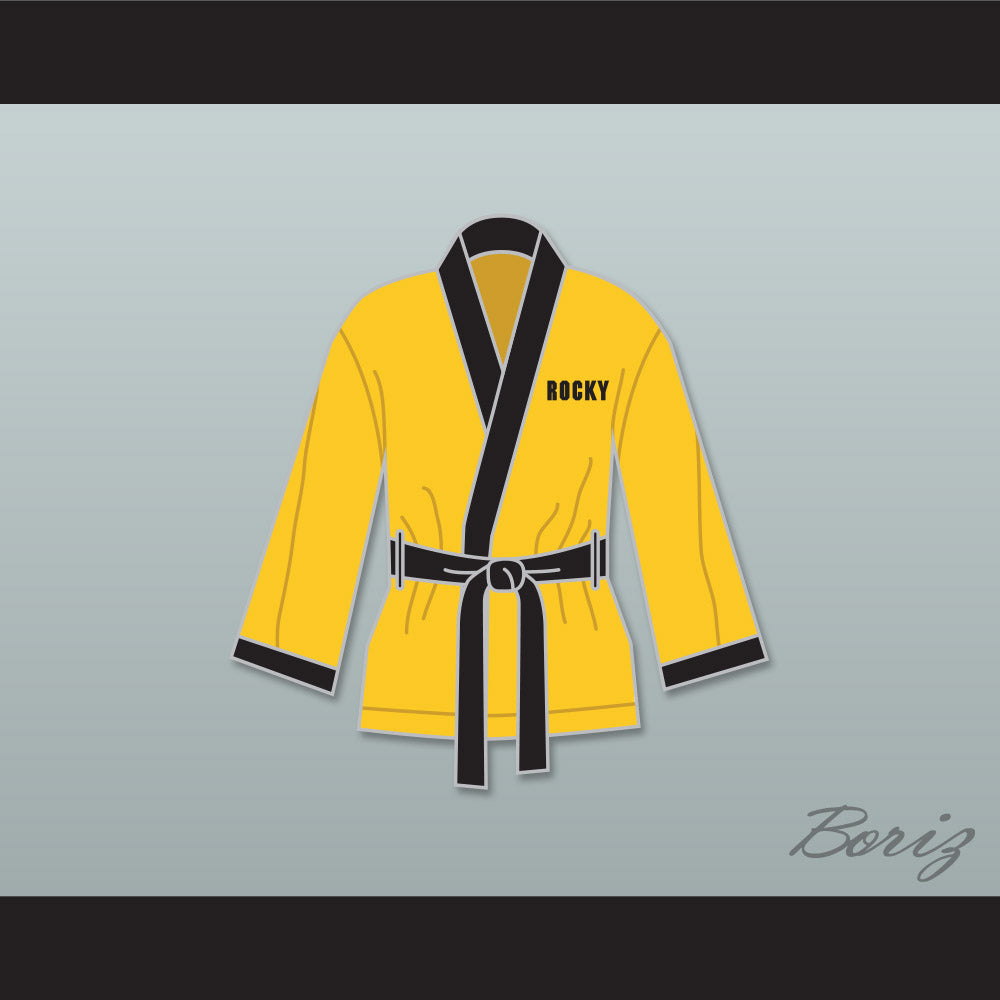 Rocky Italian Stallion Yellow Satin Half Boxing Robe