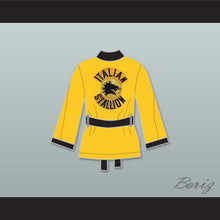 Load image into Gallery viewer, Rocky Italian Stallion Yellow Satin Half Boxing Robe