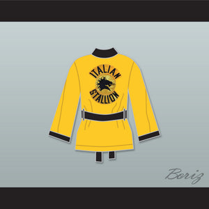 Rocky Italian Stallion Yellow Satin Half Boxing Robe