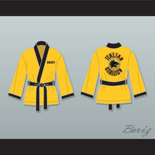 Load image into Gallery viewer, Rocky Italian Stallion Yellow Satin Half Boxing Robe