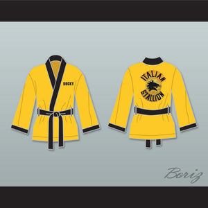 Rocky Italian Stallion Yellow Satin Half Boxing Robe