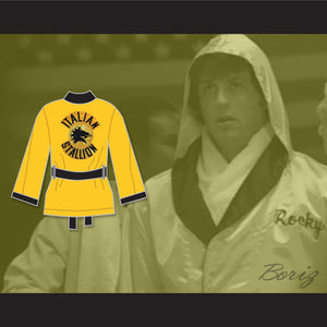 Rocky Italian Stallion Yellow Satin Half Boxing Robe