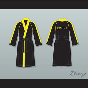 Rocky VI Black Satin Full Boxing Robe