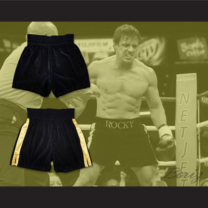 Rocky Style Black Boxing Shorts