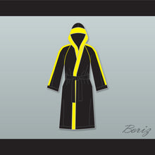 Load image into Gallery viewer, Rocky VI Black Satin Full Boxing Robe with Hood