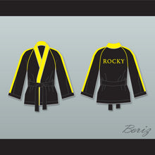 Load image into Gallery viewer, Rocky VI Black Satin Half Boxing Robe