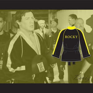 Rocky VI Black Satin Half Boxing Robe