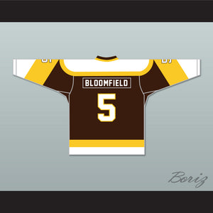 Rod Bloomfield 5 Binghamton Broome Dusters Brown Hockey Jersey