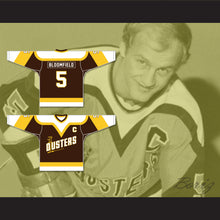 Load image into Gallery viewer, Rod Bloomfield 5 Binghamton Broome Dusters Brown Hockey Jersey