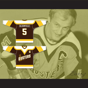 Rod Bloomfield 5 Binghamton Broome Dusters Brown Hockey Jersey