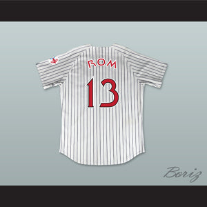 Rom 13 Deep Space Niners White Pinstriped Baseball Jersey