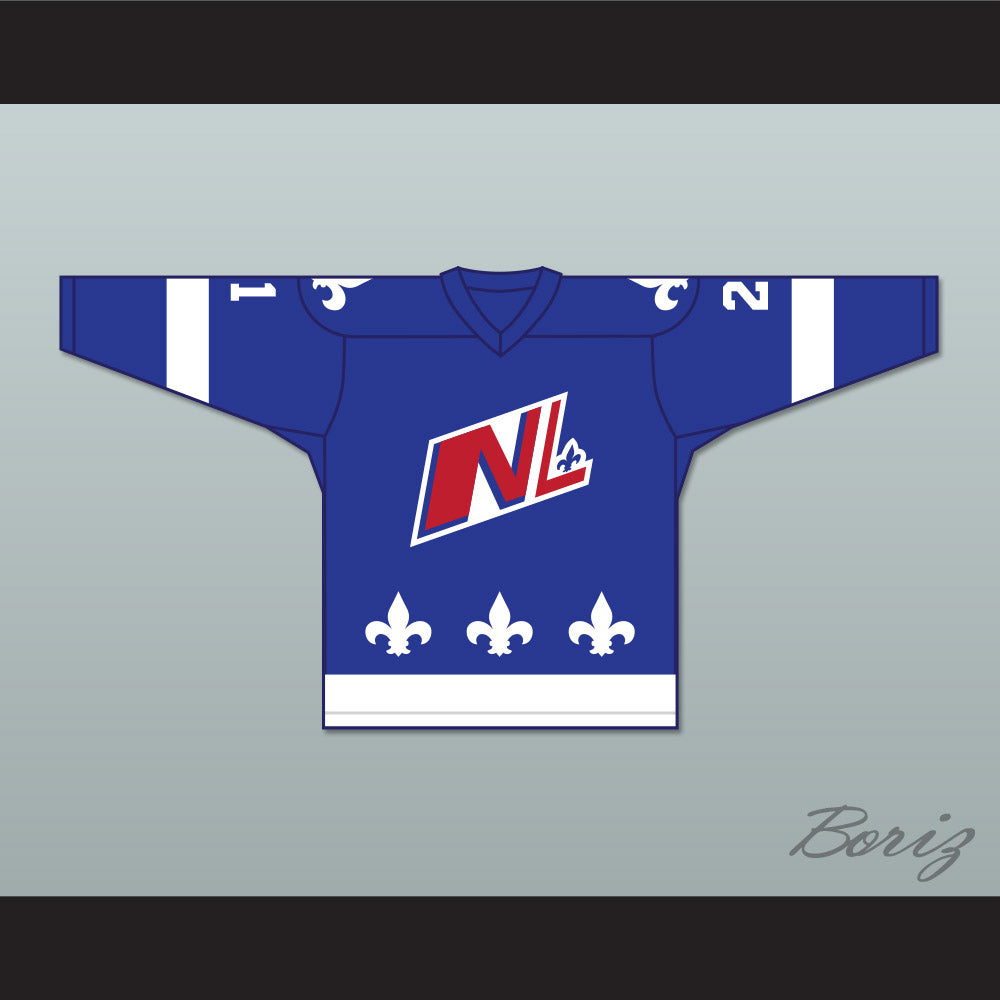 Roma Gauthier 21 Le National de Quebec Blue Hockey Jersey- Lance et compte (He Shoots, He Scores)