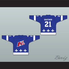 Load image into Gallery viewer, Roma Gauthier 21 Le National de Quebec Blue Hockey Jersey- Lance et compte (He Shoots, He Scores)
