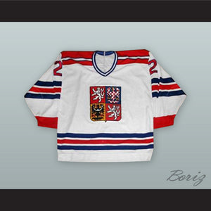 Roman Turek 2 Czech Republic National Team White Hockey Jersey