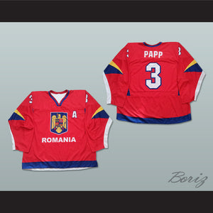 Szabolcs Papp 3 Romania Hockey Jersey