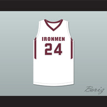 Load image into Gallery viewer, Ron Harper Jr 24 Don Bosco Preparatory High School Ironmen White Basketball Jersey 2