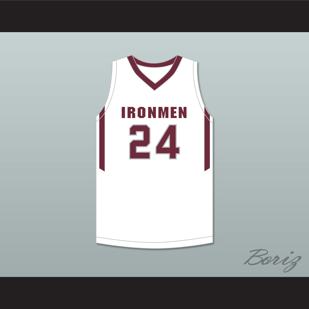 Ron Harper Jr 24 Don Bosco Preparatory High School Ironmen White Basketball Jersey 2