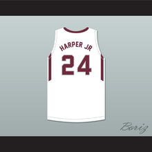 Load image into Gallery viewer, Ron Harper Jr 24 Don Bosco Preparatory High School Ironmen White Basketball Jersey 2