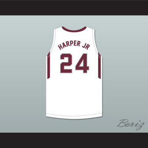 Ron Harper Jr 24 Don Bosco Preparatory High School Ironmen White Basketball Jersey 2