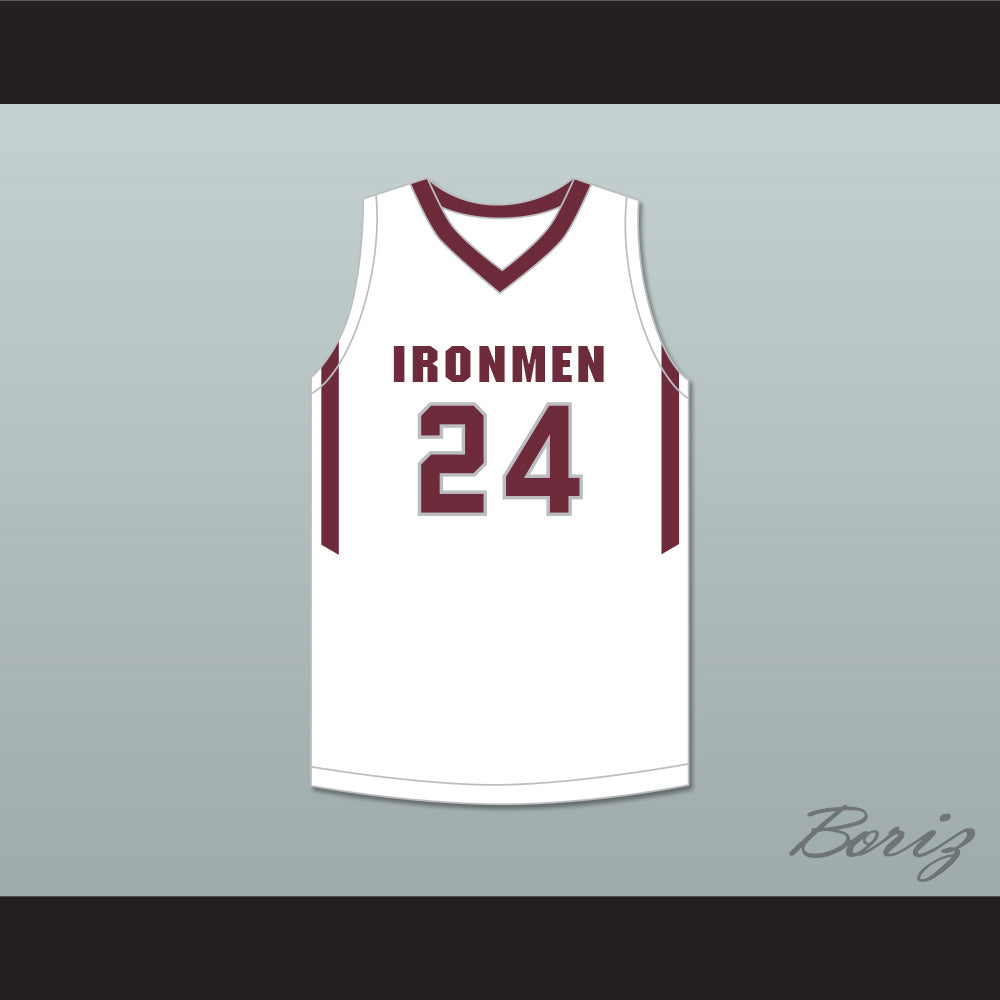 Ron Harper Jr 24 Don Bosco Preparatory High School Ironmen White Basketball Jersey 1