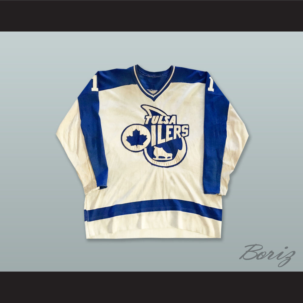Ron Low 1 Tulsa Oilers White Hockey Jersey