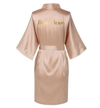 Load image into Gallery viewer, Rose Gold Satin Silk bride robe Wedding Robe Bridesmaid Bride Dressing Gown bridesmaid robes