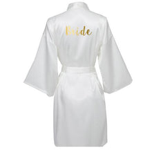 Load image into Gallery viewer, Rose Gold Satin Silk bride robe Wedding Robe Bridesmaid Bride Dressing Gown bridesmaid robes