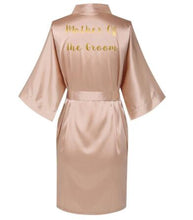Load image into Gallery viewer, Rose Gold Satin Silk bride robe Wedding Robe Bridesmaid Bride Dressing Gown bridesmaid robes