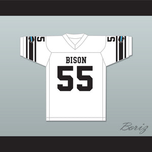 Roy Chutney 55 Blue Springs Bison High School White Football Jersey The Slaughter Rule