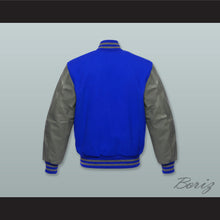 Load image into Gallery viewer, Royal Blue Wool and Gray Lab Leather Varsity Letterman Jacket