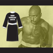 Load image into Gallery viewer, Rubin &#39;Hurricane&#39; Carter Black Satin Full Boxing Robe