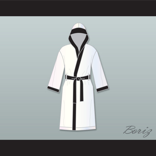 Rubin 'Hurricane' Carter White Satin Full Boxing Robe with Hood